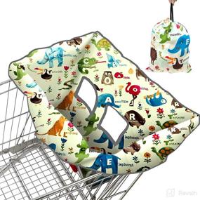 img 4 attached to 🦁 Cute Zoo 2-in-1 Shopping Cart and High Chair Cover for Babies and Toddlers - Portable Design with Free Carry Bag for Market and Restaurant Use