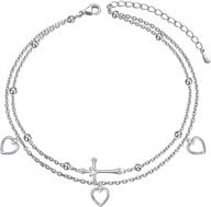женский браслет с подвеской в ​​форме сердца из стерлингового серебра 925 пробы - регулируемые и стильные украшения для ног от flyow логотип