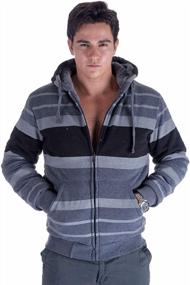 img 1 attached to Stay Cozy And Stylish With Yasumond Men'S Zip Up Hoodie In Dk.Grey And XL Size - Stripe Design And Heavy Fleece Lining