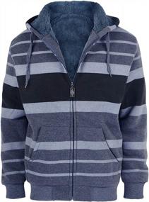 img 4 attached to Stay Cozy And Stylish With Yasumond Men'S Zip Up Hoodie In Dk.Grey And XL Size - Stripe Design And Heavy Fleece Lining