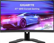 gigabyte g32qc monitor: 165hz 1440p curved screen with freesync, height & tilt adjustment, blue light filter - g32qc a-sa logo
