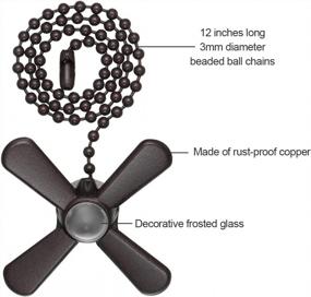 img 2 attached to ORB Ceiling Fan Pull Chain Extension With Light And Fan Cords For Easy Identification - 12 Inch Basic Length