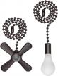 orb ceiling fan pull chain extension with light and fan cords for easy identification - 12 inch basic length logo