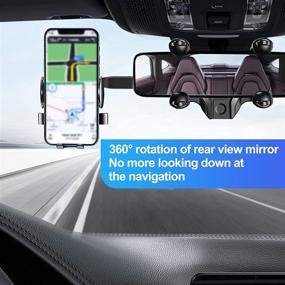 img 2 attached to Versatile 360° Rearview Mirror Phone Holder for Car - Rotatable, Retractable & Multifunctional Car Phone Holder, Compatible with All Mobile Phones and Cars