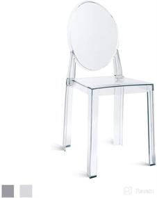 img 1 attached to 2xhome - Clear Back Side Ghost 🪑 Chair with Armless Design and Transparent Legs for Dining