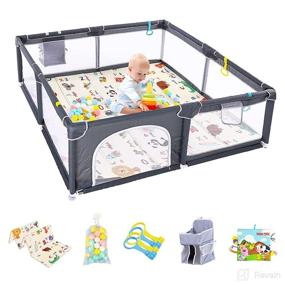img 4 attached to JHTOPJH Playpen Collapsible Anti Fall Childrens