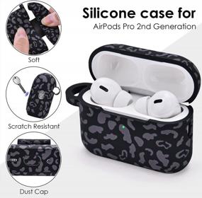 img 1 attached to Cute And Stylish Dark Leopard Airpods Pro 2 Case Cover With Bracelet Keychain - Perfect For Female Apple Users!