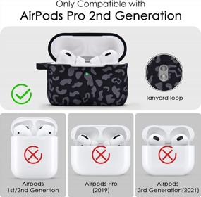 img 3 attached to Cute And Stylish Dark Leopard Airpods Pro 2 Case Cover With Bracelet Keychain - Perfect For Female Apple Users!