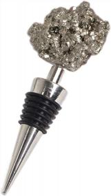 img 4 attached to Add Style To Your Wine Bottles With AMOYSTONE Pyrite/Fool'S Gold Gemstone Wine Stopper - Irregular Decorative Design - 1 Piece, 4 Inches