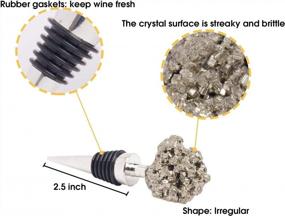 img 2 attached to Add Style To Your Wine Bottles With AMOYSTONE Pyrite/Fool'S Gold Gemstone Wine Stopper - Irregular Decorative Design - 1 Piece, 4 Inches