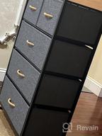 img 1 attached to 5-Drawer Fabric Dresser Storage Tower - Large Capacity Organizer Unit For Bedroom, Living Room & Closets - Sturdy Steel Frame, Wooden Top & Easy Pull Fabric Bins (Dark Grey) | YITAHOME review by Pamela Smith