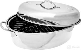 img 1 attached to 🍳 Premium 10-Quart Stainless Steel Fox Run Oval Roaster Set – High-Quality for Superior Roasting