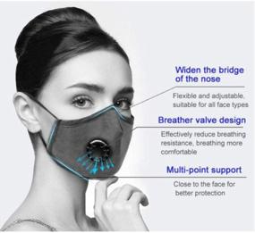 img 1 attached to 2 Pack Reusable Cotton Face Cover Mask Washable With Filters Built In Breathing Valve