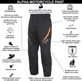 img 3 attached to All Season Motorcycle Pants Men Motocross Offroad Overpants Touring Adventure Dual Enduro Waterproof CE Armor (Orange Motorcycle & Powersports