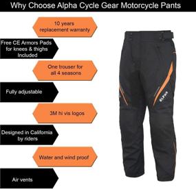 img 2 attached to All Season Motorcycle Pants Men Motocross Offroad Overpants Touring Adventure Dual Enduro Waterproof CE Armor (Orange Motorcycle & Powersports