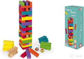 img 1 attached to Janod Equilibloc Color Balancing Game - 60 Piece Wooden Toy for Kids Ages 3+, Multi, One Size