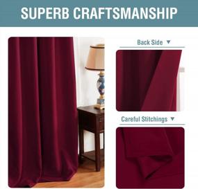 img 2 attached to H.VERSAILTEX Blackout Curtains For Living Room/Bedroom Ultra Soft And Smooth Thermal Insulated Grommet Red Blackout Curtains For Christmas, 52 By 63 Inch Long - Single Panel