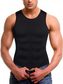 img 4 attached to Men'S Tummy Control Compression Vest With Back Support - Ursexyly Baselayer Shapewear Tank Top
