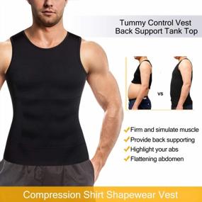 img 1 attached to Men'S Tummy Control Compression Vest With Back Support - Ursexyly Baselayer Shapewear Tank Top