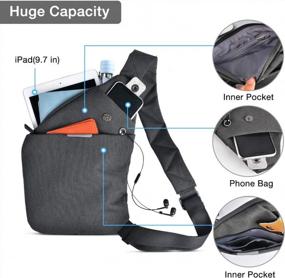 img 1 attached to Рюкзак REALIKE Crossbody Sling Bag для мужчин и женщин для путешествий, пеших прогулок, спорта на открытом воздухе