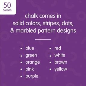 img 3 attached to Colorations Sidewalk Chalk For Kids – 50Pc 4” X 1” Washable, Bright Colored Chalk Set – Fun Kid Art Colors & Patterns – Draw On Classroom Chalkboard Or Outdoor Playground – Jumbo Sidewalk Chalk Bulk