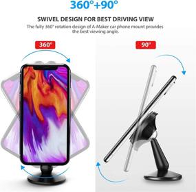 img 3 attached to 📱 A-Maker 2 Family Pack 360° Magnetic Phone Car Mount - Dashboard Cellphone Holder for iPhone 11 Pro Max/XS Max/8/7 Plus & More