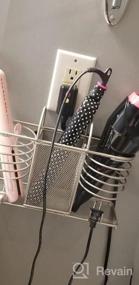 img 6 attached to Sunlit Adjustable Heights 3 In 1 Wall Mount/Countertop/Over Cabinet Door Metal Wire Hair Product & Styling Tool Organizer Storage Basket Holder For Hair Dryer, Brushes, Flat Iron, Curling Wand, Bronze