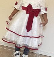 img 1 attached to Sunny Fashion Girls Red Rose Bow Tie Lace Formal Party Dress with Long Sleeves review by Kelli Ervin