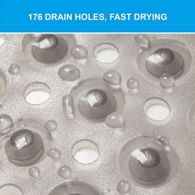 img 1 attached to Non-Slip Bath Tub Mat With Suction Cups And Drain Holes - Machine Washable And Clear Gray In Color - Perfect For Every Bathroom!