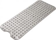 non-slip bath tub mat with suction cups and drain holes - machine washable and clear gray in color - perfect for every bathroom! logo