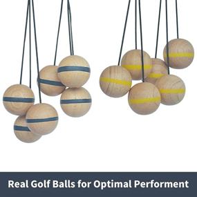 img 2 attached to 6 упаковок резиновых деревянных мячей для подбрасывания лестницы - идеально полосатые сменные боласы для игры в гольф с лестницей