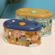 🍪 tin cookie snack jars biscuit storage tin canister: versatile home kitchen food gifts storage containers with lid for biscuit cookies, chocolates, toddler food, and baby snacks (anthemia) логотип