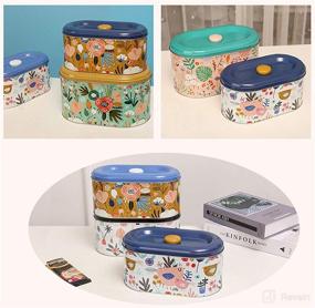 img 3 attached to 🍪 Tin Cookie Snack Jars Biscuit Storage Tin Canister: Versatile Home Kitchen Food Gifts Storage Containers with Lid for Biscuit Cookies, Chocolates, Toddler Food, and Baby Snacks (Anthemia)