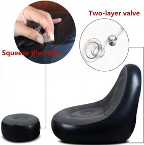 img 3 attached to Ultimate Comfort On-The-Go: Inflatable Lounge Chair With Ottoman For Indoor And Outdoor Use