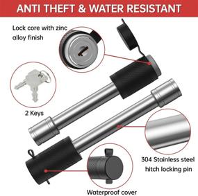 img 1 attached to 6 Inch Drop Hitch with Adjustable Trailer Hitch Ball Mount for 2.5 Inch Receiver - 18,500 LBS GTW, Forged Aluminum Shank, Dual Balls (2 Inch & 2-5/8 Inch) + Double Hitch Locks and Pins