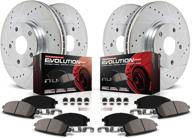 🔧 enhance braking performance with power stop k444 front & rear brake kit: drilled/slotted rotors + z23 ceramic pads, zinc plated логотип