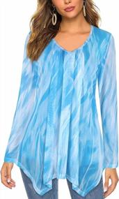 img 4 attached to Bulotus Women'S Floral Double-Layered Mesh Top For Dressy Casual Occasions