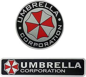 img 1 attached to AM112 Umbrella Corporation Car Emblem Badge Sticker Set by BENZEE - 2pcs