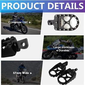 img 2 attached to 🏍️ CICMOD CNC Wide Foot Pegs - 360° Rotation | MX Chopper Bobber Style, Black | Fit for Harley Dyna Sportster