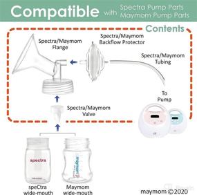 img 2 attached to 🧰 Maymom Pump Part Bundle: 1x Flange (21mm), 1 Valve, 1 Tubing, 1 Backflow Protector - Compatible with Spectra S2 S1 Pump, Perfect Replacement for Spectra 20mm Flange Valve Backflow Protector