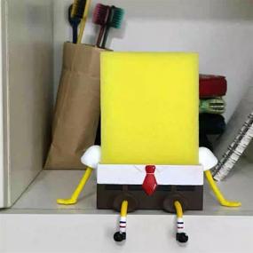 img 1 attached to MuXiMu Cute Cartoon Sponge Holder: Organize Your Kitchen Sink with Spongebob Design & Convenient Storage for Kitchen Cleaning Sponges