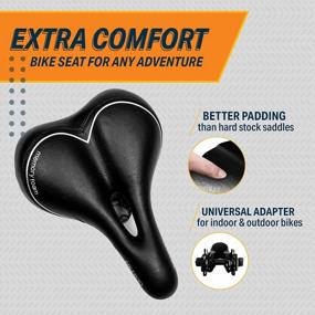 img 3 attached to Bikeroo Memory Foam Bike Seat - Ultimate Comfort Saddle For Men And Women - Suitable For Peloton, Stationary, Mountain, Road, And Exercise Bikes - Cushion With High SEO Rank