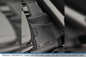 img 2 attached to MAXLINER 2 Row Floor Mats (Both Rows 1 Piece) in Black for 2019-2021 Ram 1500 Crew Cab with Front Row Bench Seat