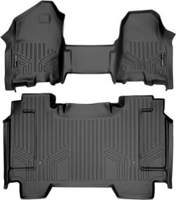 img 4 attached to MAXLINER 2 Row Floor Mats (Both Rows 1 Piece) in Black for 2019-2021 Ram 1500 Crew Cab with Front Row Bench Seat