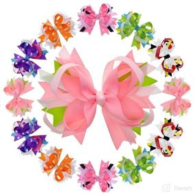 img 4 attached to 🎀 Stylish Ribbon Twisted Barettes & Hair Clips for Girls, Toddlers, and Babies (6 Pairs, 4.5 Inch)