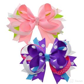 img 3 attached to 🎀 Stylish Ribbon Twisted Barettes & Hair Clips for Girls, Toddlers, and Babies (6 Pairs, 4.5 Inch)