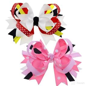 img 1 attached to 🎀 Stylish Ribbon Twisted Barettes & Hair Clips for Girls, Toddlers, and Babies (6 Pairs, 4.5 Inch)