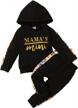 stylish toddler hoodie and floral pants set for fall and winter logo