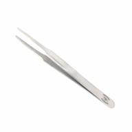 stainless steel straight flat tip lab forceps from scientific labwares for enhanced lab precision logo