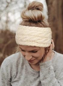 img 1 attached to Stay Warm & Cozy: Camptrace Winter Ear Warmer Headband With Fleece Lining & Cable Knit Design